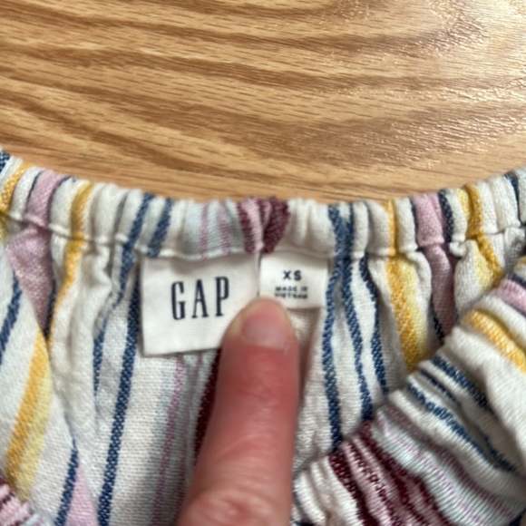 Gap off the shoulder long sleeve multi color striped blouse - Picture 4 of 6